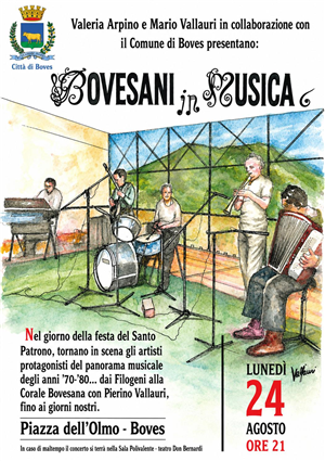 Lunedì 24 agosto in piazza dell'Olmo il grande concerto "Bovesani in Musica"