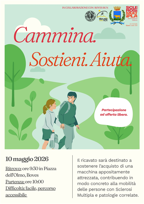 Domenica 10 maggio la Camminata solidale promossa dall'Associazione italiana Sclerosi Multipla