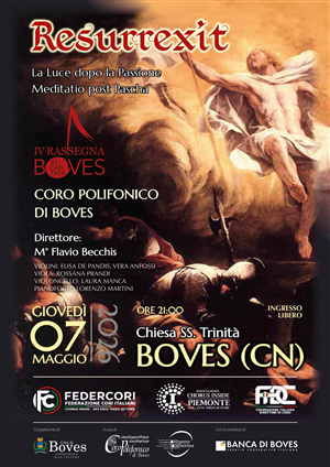 Giovedì 7 maggio nella chiesa della Santissima Trinità di Boves, il concerto Resurrexit