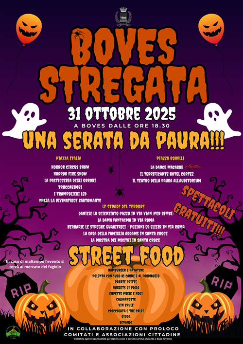 Venerdì 31 ottobre torna l’evento di Halloween più atteso di sempre: Boves Stregata 2025!