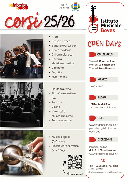 Ripartono i corsi presso l’Istituto Civico Musicale Mosca di Boves nei locali rinnovati di villa Berrini