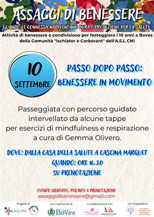 Mercoledì 10 settembre la passeggiata Passo dopo Passo: benessere in movimento
