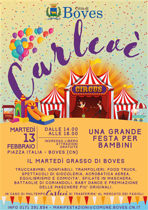 Martedì 13 febbraio torna in piazza Italia il grande Carnevale bovesano