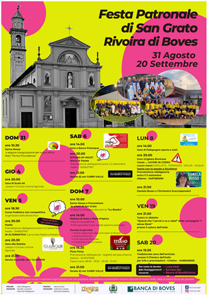 Festa in frazione Rivoira in onore di San Grato - venerdì 19 serata a teatro con i Sensa Libret