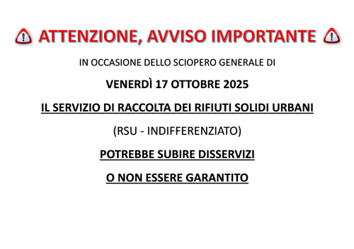 Raccolta rifiuti - Attenzione avviso importante!!!