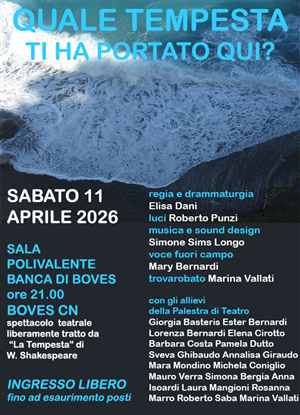 Domenica 11 aprile va in scena lo spettacolo: Quale tempesta vi ha portato qui? Studio su Europa e i mari immensi di ciascuno